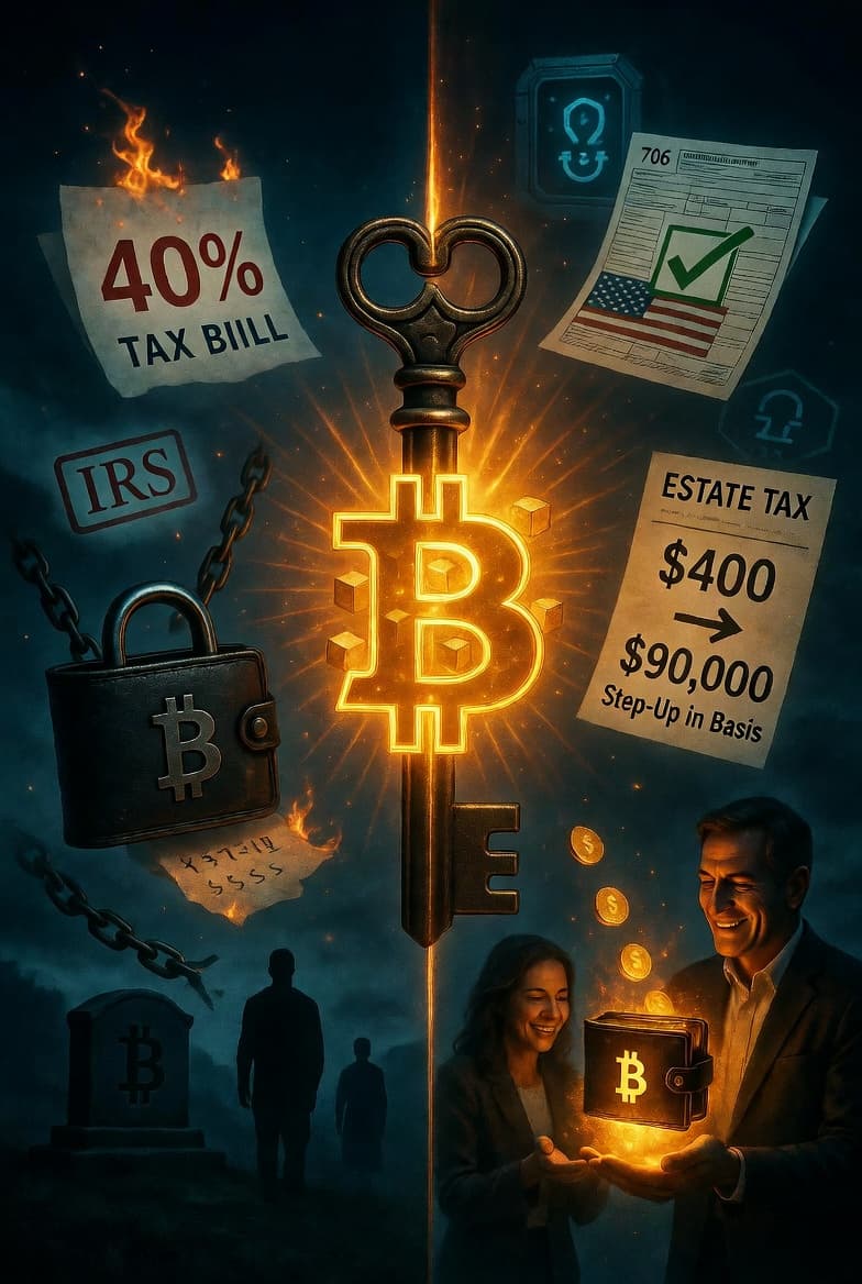 crypto inheritance tax step up basis Bitcoin estate planning family